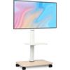 Hellsehen Supporto per TV con ruote bloccabili e ripiano per laptop, per schermi LED LCD OLED da 32-70 pollici, fino a 45,4 kg, altezza regolabile, con ruote bloccabili e ripiano per laptop, per