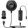Smof Kit Bluetooth per auto, adattatore AUX con isolatore di rumore e loop di terra, per parlare in vivavoce e musica in streaming, ricevitore Bluetooth con caricatore USB a doppia presa