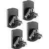 RICOO Supporti Universali per Casse LH038-B Altoparlanti da Parete Supporti per altoparlanti Orientabile e Inclinabile 110x65x91mm Set di 4, Nero