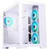 Itek Case Dark Cave - Gaming Tower ATX, 4x12cm Ventole ARGB, 2xUSB3, Type-C, Pannello Laterale e Frontale in Vetro Temperato, Edizione Bianca