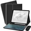 Bxomteng Custodia per Samsung Galaxy Tab A9+/A9 Plus con tastiera 11 2023 (modello: SM-X210/X216/X218) - 7 colori retroilluminati e tastiera staccabile e mouse (nero)