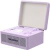 WhatPlus Lettore CD Portatile con Bluetooth 5.2, Batteria Ricaricabile e Altoparlanti Integrati - Design da Valigia Hi-Fi Retrò per Decorazione Domestica, Supporto AUX/Scheda TF - Regalo Ideale (Lilla