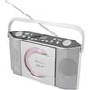 Soundmaster RCD1755SI - Lettore CD Verticale, Lettore MP3, Radio Portatile Stereo FM-PLL con 30 Stazioni Preimpostate, Controllo Elettronico del Volume, AC/Batteria 230V 50Hz