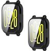 SEIAIYG Custodia Compatibile con Xiaomi Redmi Watch 5 Active, [2 Pezzi] Cover Protettiva in Morbido TPU, Protezione Completa - Nero+Nero