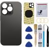 Perzework Vetro posteriore di ricambio OEM compatibile con iPhone 14 Pro Max 6,7 pollici (nero spaziale) con kit di strumenti di riparazione e adesivo preinstallato