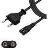 TOPCHARGEUR Top Charger * Cavo di alimentazione elettrica Cavo 1,5 m 150 cm Bipolare Figura 8 C7 Nero per Apple TV, Samsung, soundbar, stampante, altoparlante Marshall