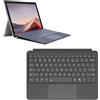 Generico Adatto per Surface Pro 12 Tastiera Arcobaleno Backlight, Ultra-Slim Pro 12 BT Tastiera senza fili (grigio)