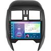 UHSFRA 9 Pollici Doppio Din Android 15 Autoradio per NISSAN Micra K13 March 2013-2017 con CarPlay Telecamera Posteriore Comandi al volante Bluetooth GPS FM Radio WIFI(A1 1G+32G)