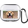 UOKIIYUA Custodia per Apple AirPods 4 in TPU morbido con immagine e testo personalizzato, con portachiavi (trasparente)
