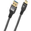 OEHLBACH USB Pulse AC - Cavo USB tipo A a tipo C - 10 Gbps dati guaina TPE, conduttore interno OFC, potenza di ricarica fino a 60 Watt, antracite - 1 m