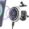 OHLPRO Caricabatterie Magnetico Wireless da Auto Compatibile con MagSafe, Supporto Girevole a 360° per Bocchette d'Aria, Ricarica Magnetica per iPhone 13/12 Pro Max/Mini - Argento