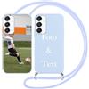 Yoedge Cover con Cordino per Samsung Galaxy A16 4G/5G 6,7 Personalizzata, Azzurro/Blu Custodia con Laccio Collana Custodie Personalizzabile con Foto Testi Immagine Personalizzate per Samsung A16 Case