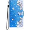 BLOTECH Portafoglio Diamante per Samsung Galaxy A26 5G 3D Bling Bling Glitter Brillantini Brillante Blu Custodia Case Libro Leather Flip Protettiva Portafoglio, ID Slot per Scheda, Cover A26 5G