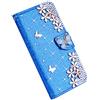 BLOTECH Portafoglio Diamante per Honor 400 Lite 3D Bling Bling Glitter Brillantini Brillante Blu Custodia Case Libro Leather Flip Protettiva Portafoglio, ID Slot per Scheda, Cover per Honor 400 Lite