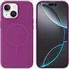 Mixroom - Custodia Cover Case per iPhone 14 Plus/iPhone 15 Plus in Tpu silicone liquido morbido compatibile con MagSafe con cerchio magnetico integrato Bordeaux C09