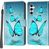 Haninsuze Cover per Samsung Galaxy A55 5G, Portafoglio PU Pelle, farfalla