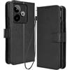 RonRun RonRon Cover Realme GT 7 Libro, Flip Custodia Portafoglioin Pelle, Antiurto case per Realme GT 7, Nero