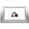 Generico Mascherina Stereo Adattatore Autoradio 2 DIN Grigio Metallizzato + Cablaggio Cavo Prolunga Specifici per Y Ypsilon modello 843 prodotte dal 2003 al 2011-10.7192/GC - K-008-ISO