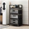 OVOGGPAN Mobile hifi Mobiletto portaoggetti AV, scaffalatura audio-video, mobiletti per componenti stereo per soggiorno, sala giochi, sala registrazione(Black,50x40x100cm)