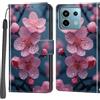 Haninsuze Cover per Xiaomi Redmi Note 13 Pro 5G, Custodia Interno TPU Antiurto Portafoglio con Disegni [schede Fessura] [Supporto Stand] Cover Libro in PU Pelle (Fiore di pesco)