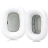 SINOWO Cuscinetti auricolari in pelle di agnello per cuffie Apple AirPods Max, cuscinetti di ricambio a prova di sudore, facili da installare, con magnete, pelle di pecora e memory foam (bianco)