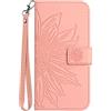 VQWQ Cover per Oppo Reno 2Z, Custodia a Portafoglio in Pelle PU Girasole Slot per Schede Libro Supporto con Cordino Chiusura Magnetica Flip Cavalletto Wallet Case per Maschio Donna -[TYH]-Rosa-T