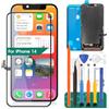 SRJTEK Incell - Kit di riparazione per schermo LCD di ricambio per iPhone 14 A2882, A2649, A2881, A2884, A2883 Full HD e digitalizzatore touch 3D (nero, area display più piccola)