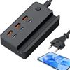 Generic Ciabatta USB intelligente da 35 W - Sei porte, 3 USB + 3 Type C PD ricarica rapida, caricabatterie multifunzione per cellulare, supporto per cellulare 2 in 1, adatto per telefoni