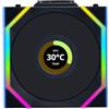 Lian Li UNI Fan SL - LCD Wireless 120 - Ventola per PC ARGB - Display LCD da 1,6 pollici - Segnale wireless 2,4 GHz per controllo RGB e ventole - Controller L-Wireless non incluso e richiesto - Nero