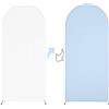Mateju Copertura per Arco Nozze Reversibile Copertura per Fondale ad Arco Elasticità Bicolore Copertura Sfondo Arco per Decorazione Cerimonia Festa Compleanno (Bianco/Blu,4ft (50x120cm))