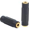 QIANRENON - Adattatore jack audio stereo da 3,5 mm a 3,5 mm femmina a femmina connettore accoppiatore per cavo stereo e cuffie ecc. Placcato Oro 2 Pack