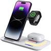 USEEK Caricatore Wireless 5 in 1 Pieghevole con luce LED, ricarica rapida per smartphone, smartwatch e auricolari, USB