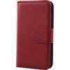 Lankashi Flip Vera Pelle Case per ZTE Blade A530/A606 5.45 Genuine Premium Leather Cover Custodia Caso Guscio Protettiva Skin con Scomparti Carte Portafoglio Book Wallet (Rosso Scuro)
