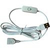 Ddujbtp Cavo di prolunga USB da 2 m maschio a femmina cavo USB con interruttore per trasmissione dati e piccolo cavo elettrico per lampada con interruttore