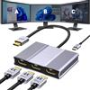 Veecoona Adattatore da DisplayPort a HDMI, 1 in 3 uscite, 4K60Hz, DP Source a HDMI, splitter esteso per 3 monitor, hub MST per desktop, laptop, NVIDIA, scheda grafica AMD, MACOS non supporta MST