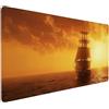 Zhyolei Tappetino Mouse, Comodo Tappetino Scrivania, Fibra Superfine Sottomano Scrivania, Impermeabile con Base Antiscivolo Tappetino Gaming, Mouse Pad, Tappetino Mouse XXL 600x300 (Giallo, Tramonto) 4-L