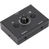 Fockety Commutatore Audio da 3,5 Mm, Commutatore Audio Stereo da 3,5 Mm, 2 Ingressi 1 Uscita/1 Ingresso 2 Uscite Scatola Commutatore Splitter con un Tasto Mute, Selettore Manuale Cuffie