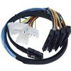EDIMS - Mini SAS 4i SFF-8087 36 pin a SAS 4X SFF-8482 29pin Hard Disk SAS cavo con 4 x 4 pin cavo di alimentazione, 1 m