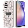 PAIX Creativo Cartone Animato Custodia Morbida in Silicone Compatibile con Honor 200 5G Cover, [Pattern Gatto] Anti Fall Protettivo Case,Bianco