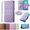 BaiFu Custodia a quadri per Oppo A94 5G/A95 5G, custodia a portafoglio con cinturino da polso compatibile con Oppo A94 5G/A95 5G-Viola
