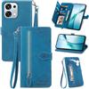 Fertuo Cover per OPPO A6 Pro 5G, Custodia a Libro in Pelle PU Flip Case con Porta Carte, Chiusura Magnetica e Cinturino [Disegni di Fiori] Portafoglio Interno Silicone Antiurto, Blu