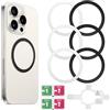 ZHXGO 6 Adesivi Metallo per Caricabatterie Wireless MagSafe, Anello Magnetico Universale per iPhone 15 MagSafe + Galaxy S23, Universale Ring in Metallo Compatibile con iPhone 16/16e/15/14/13 Series