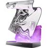 Nyfter - Tappetino per mouse XXL per gaming Nyfpad 900 x 500 mm, design liquido, senza onde con bordi extra cuciti (bianco-nero)