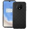 Asuwish Oneplus 7T - Custodia in gomma morbida sottile, resistente agli urti, leggera, flessibile, antiscivolo, sottile, sottile, in gomma, per Oneplus7T One Plus 1 + 7 T da uomo, colore: Nero