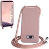 WenBaby Cover Compatible con Samsung Galaxy S8 Plus,Cellulare Girocollo Custodia con Cordino TPU Corda Silicone Case Bumper per Samsung Galaxy S8 Plus Custodia, Rosa sabbia