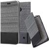 Cadorabo Custodia Libro per Nokia Lumia 550 in Grigio Nero - con Vani di Carte, Funzione Stand e Chiusura Magnetica - Portafoglio Cover Case Wallet Book Etui Protezione