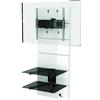 Meliconi Ghost Design 3000 Rotation Supporto Doppio Braccio Orientabile per TV da 32 a 70 con Mensole in Vetro Temperato, Bianco