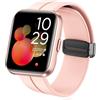 Blueshaweu Cinturino da 22 mm, compatibile con smartwatch Tensky ID208 Plus, in morbido silicone, doppio magnetico, regolabile, compatibile con Tensky ID208Plus/Quican IDW208 Plus (rosa)