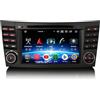 Erisin 7 pollici 8-Core 4GB+64GB Android 16 Autoradio Bluetooth GPS Navigatore per Mercedes Benz Classe E/CLS W211 W219 Supporto CarPlay Android Auto WiFi DSP DAB+USB CD OBD2 FM Controllo al volante
