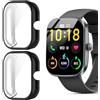 Blueshaweu Custodia per smartwatch T70 1.91, flessibile TPU protezione completa con pellicola protettiva antigraffio Custodia compatibile con Kuizil/Csasan/WeurGhy T70 (Nero+Nero)